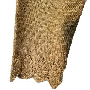 EWM Gold Metallic Knit Sweater Cardigan Medium